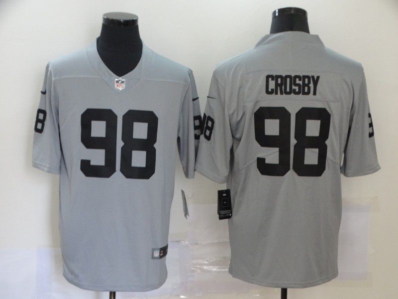 Men Oakland Raiders #98 Crosby Grey 2020 Vapor Untouchable Playe Nike NFL Jersey